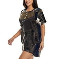 thumbnail image 2 of Balery Astronaut Pattern Womens Pajama Sets 2 Piece Soft Short Sleeve Top and Shorts Sleepwear Round Neck Pjs Lounge Set with Pockets-XX-Large, 2 of 7