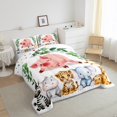 thumbnail image 3 of Feelyou Funny Farm Pig Full Size Comforter Sets for Teens, Tiger Elephant Bedding Comforter Set, Eucalyptus Leaves Botanical Reversible Bedding Sets, Breathable Home Decor, 3pcs, 3 of 8