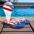 thumbnail image 5 of Chririnla Women's American Flag Print Flip Flops Casual Arch Support Lightweight Soft Footbed Slides Sandals Palm Tree Print Non-Slip Quick Dry Slip On Vacation Beach Slides Sandal, 5 of 7