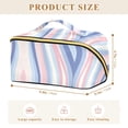 thumbnail image 4 of FORMRS Makeup Bag Travel Cosmetic Organizer for Women Fold Flat Zipper Pouch with Handle, Abstract Pink, 4 of 8