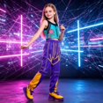 thumbnail image 2 of Guvpev G'irls Popular Singer Halloween Cosplay Costume - Pop Idol Group Fantasy Stage Cosplay Outfits with Graphic Crop Top & Pants for Halloween Cosplay Dress Up & Birthday Party, 2 of 12