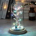 thumbnail image 1 of Led encantado Galaxy Rose eterna flor de lámina de oro de 24k con luces de cadena de hadas en cúpula para regalo de Navidad y San Valentín, 1 of 4