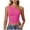 Hot Pink, variant on Women's One Shoulder Tank Tops Sleeveless Slim Fit Cropped Tee Shirt Double Lined Y2k Tops