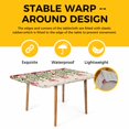 thumbnail image 4 of Valentine's Day Table Cloths for 4 Foot Rectangle Tables, Pink Red Roses Love Heart Eucalyptus Burlap Patio Waterproof Elastic Fitted Tablecloths, Washable Rectangular Table Cover for Camping, 4 of 8