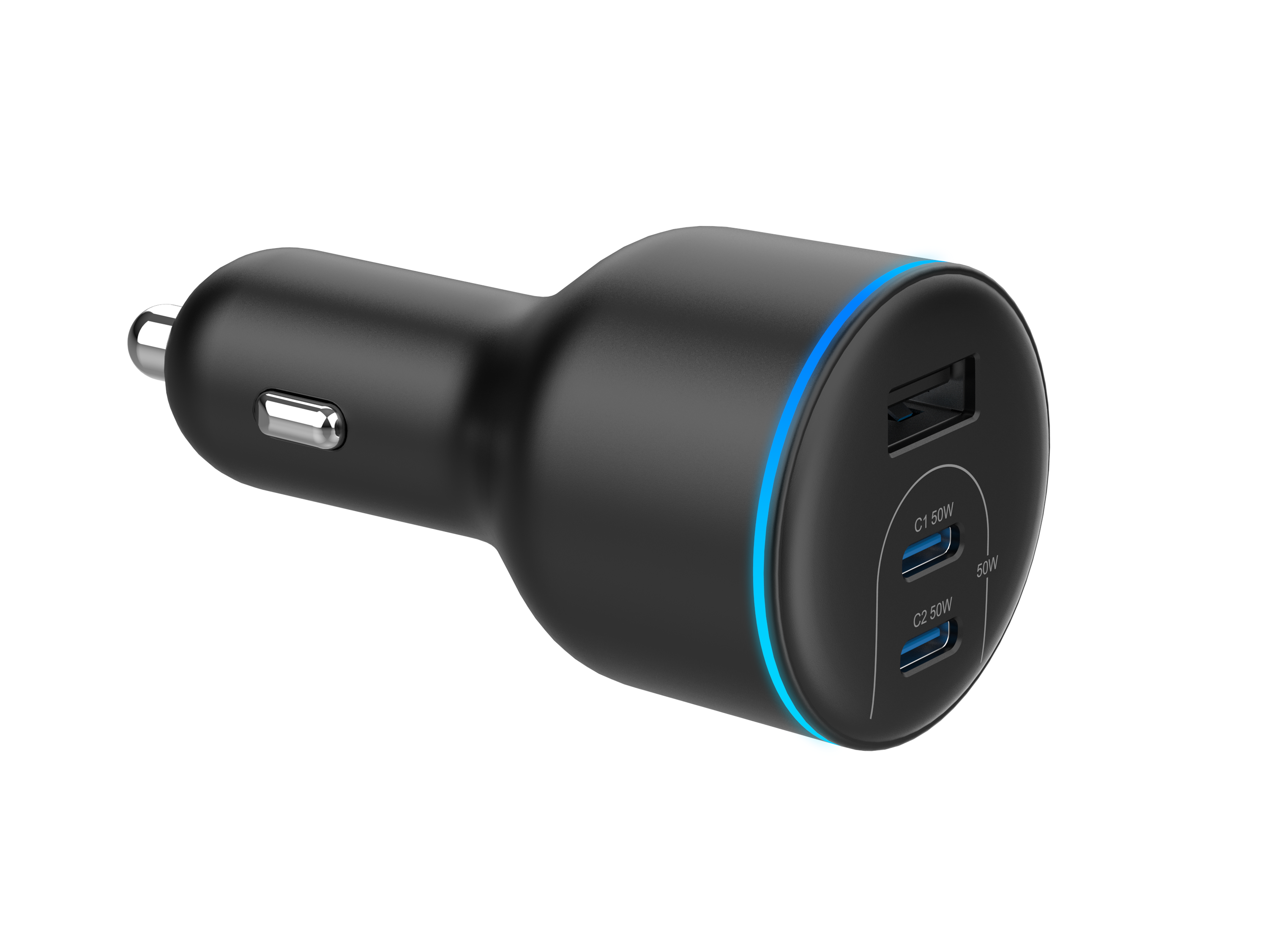 onn 62W USB-C/USB-A Car Charger, Black