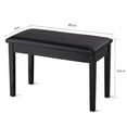 thumbnail image 6 of Topbuy PU Leather Piano Bench Solid Wood Padded Double Duet Keyboard Seat w/ Storage Box Black, 6 of 6
