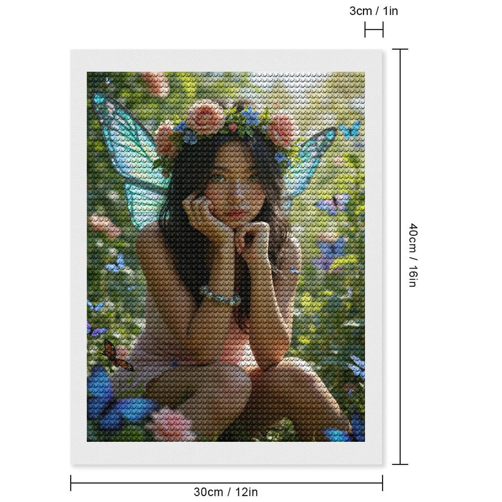 Diamond Art Kits for Adults, Fairy Garden Enchantment Blossoms Wings 5D Diamond Painting Kits for Adults Beginners, DIY Full Drill Diamond Painting, Gem Art and Crafts 12x16