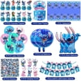 thumbnail image 4 of Stitch Party Supplies Happy Birthday Decorations Set Include Banner, Balloons, Stickers, Hanging Swirls, Cake Cupcake Toppers, Tablecloth for Boys Girls Cartoon Theme Party, 4 of 4