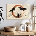 thumbnail image 3 of Elephant Stock Enso Butterflies Wall Art - Horizontal Canvas Wall Art - Living Room Wall Decor - Watercolor Wellness Canvas - Beige And Black Decor - 24" x 16", 3 of 8