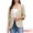 Khaki, variant on Women's Ruched 3/4 Sleeve Shawl Collar Dressy Suit Jacket XS Cream White