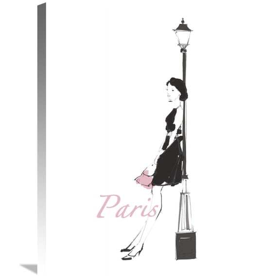 Global Gallery Avery Tillmon 'French Chic III Pink on White' Canvas Wall Art