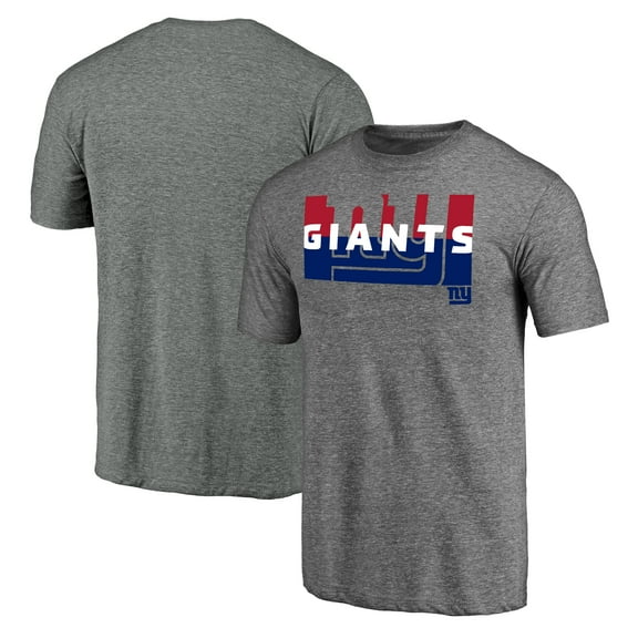 Men's Heather Gray New York Giants Square Off Tri-Blend T-Shirt