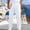 Blanc, variante sur Pantalon en Lin Décontracté pour Hommes, Jambe Droite, Ajustement Confortable, Léger, Été, pour Loisirs Quotidiens et Mode Urbaine