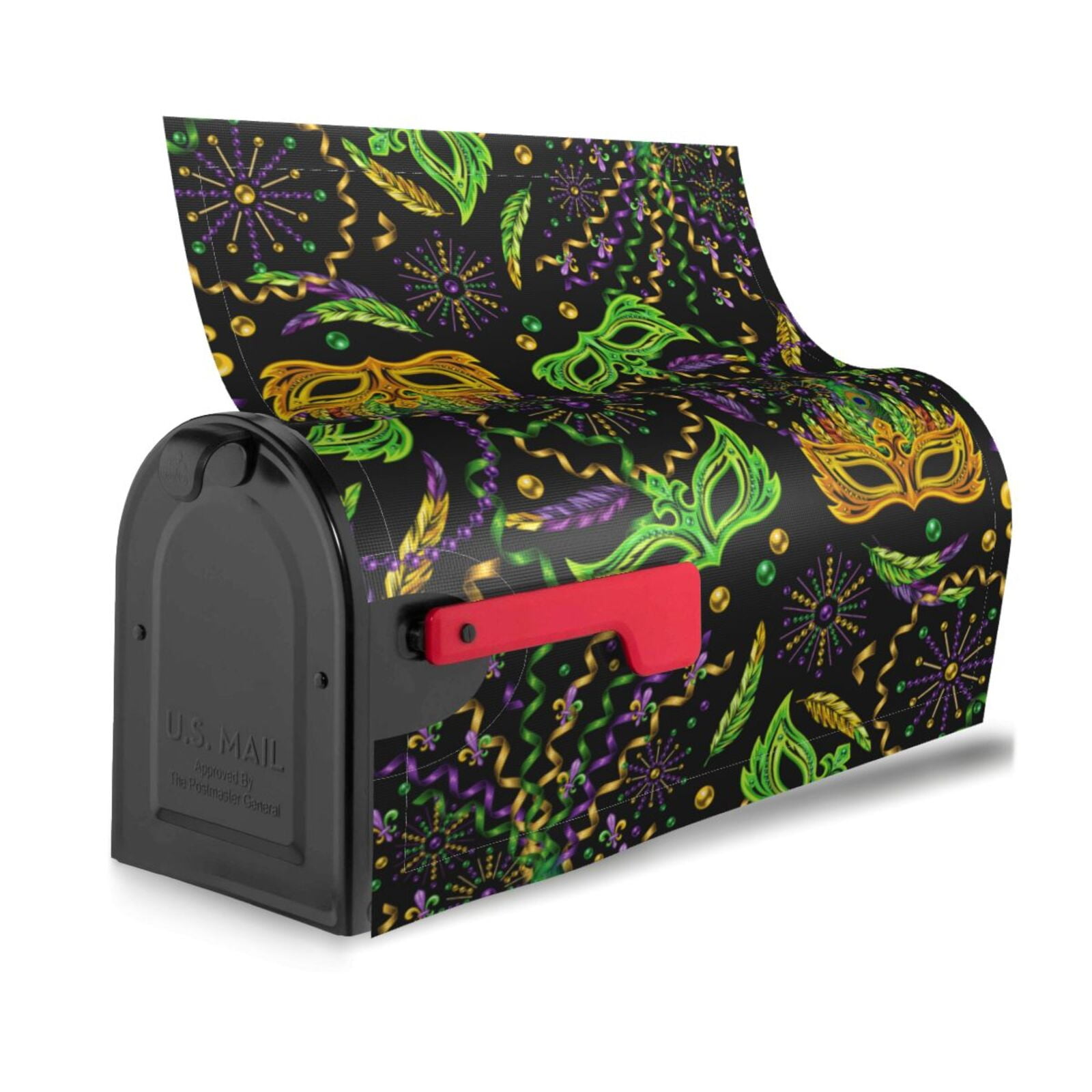 Xecao Carnival Mardi Gras3 for Mailbox Cover with Magnetic Strips, Waterproof and Sunscreen, Adds a Decorative Touch to Your Garden Yard.