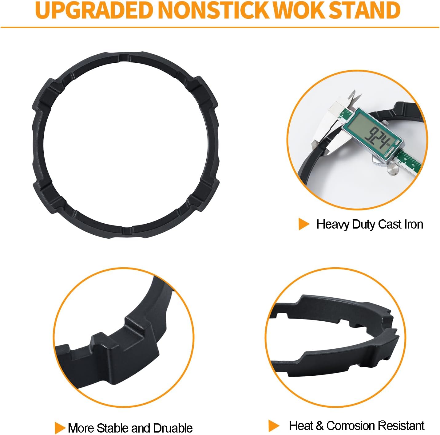 Wok Ring Replacement Parts Wok Ring Gas Stove Cast Iron Wok Grate Burner Wok Support Ring  Range Cooktop Stove Round Wok Stand Holder Grate Rack