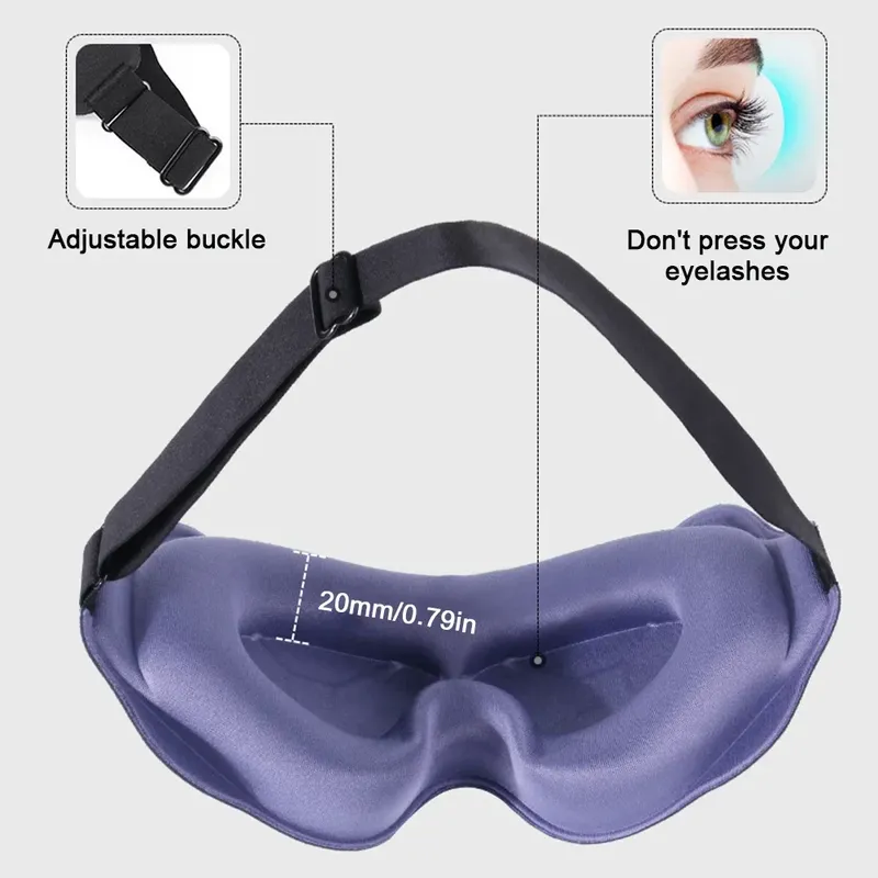 3D Memory Foam Silk Sleep Mask Soft Eye Patches Comfort Three Dimensiona Design Face Sleeping Mask Eyeshade Breathable Women Men