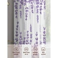 thumbnail image 6 of Purple Lavender Sheer Curtains for Living Room Bedroom, Pastoral Flowers Leaf Idyllic Plants Light Filtering Sheer Curtains, Rod Pocket Voile Window Drapes, 2 Panels Set 52"x 96", 6 of 7