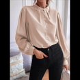 thumbnail image 4 of Camisas con Botones para Mujer, Blusas de Otoño para Mujer, Blusas Informales de Negocios para Mujer Caqui XL, 4 of 8