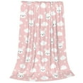 thumbnail image 2 of Pofeuu Rabbit And Cloud Print Ultra-Soft Micro Fleece Blanket,for Bed Or Sofa,All Season Throw Blankets Flannel Blanket-50"x40", 2 of 7