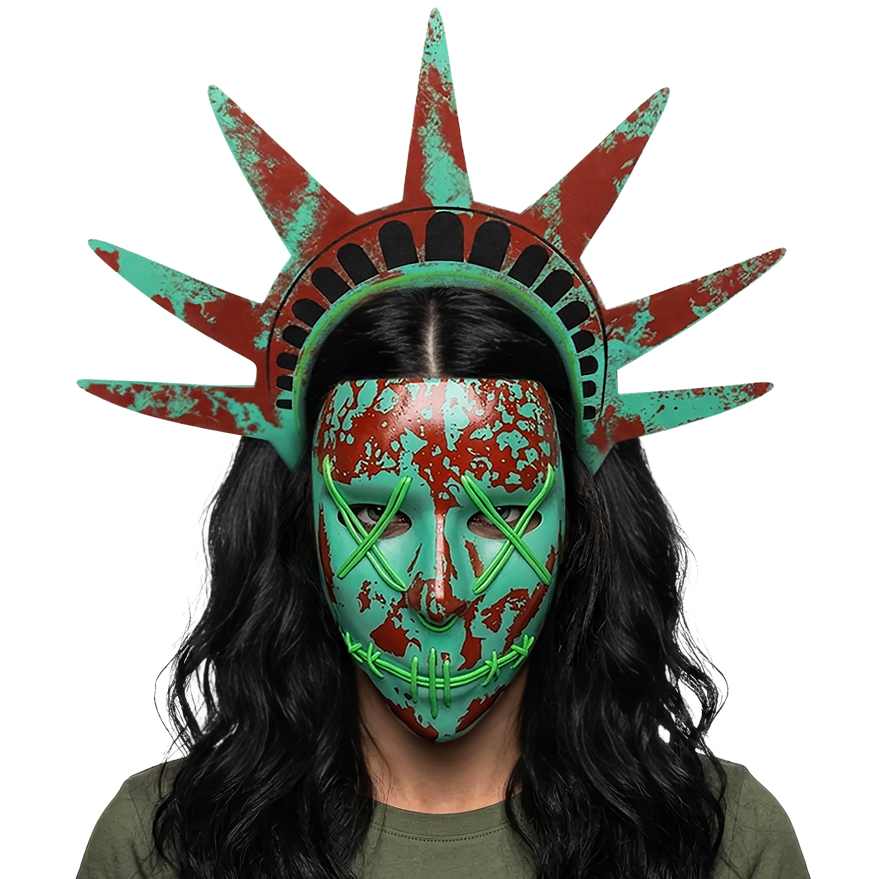 Lady Liberty Adult Half Mask Halloween Accessory for Adults, by Inspirit Designs