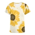thumbnail image 5 of Nmnitkp Scrubs Tops for Women Sunshine Sunflower Print Scrub Tops Comfortable and Practical Women Tops V-neck Short Sleeved Pocket ,Scrub Tops Women Stretchy, 5 of 5