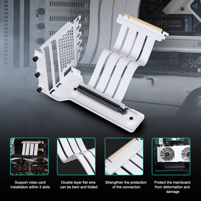 Soporte Vertical PHANTEKS VGPUKT 4.0 Soporte de tarjeta gráfica vertical PCI-E 4.0 X16 Kit de cable adaptador