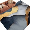 thumbnail image 2 of 6'x9' Area Rugs, Blue Gold Gray Marble Indoor Outdoor Area Rug for Living Room Bedroom, Modern Abstract Mountain Art Washable Bathroom Rugs Kitchen Floor Carpet Mats Home Decor Aesthetic, 2 of 8
