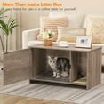 thumbnail image 5 of HOOBRO Stylish Litter Box Cat Litter House Elegant Cat Toilet Hidden Litter Box Furniture With Removable Door Practical Cat Scratch Mat Decorative Coffee Table End Table  Greige and Yellow GY18MW01, 5 of 14