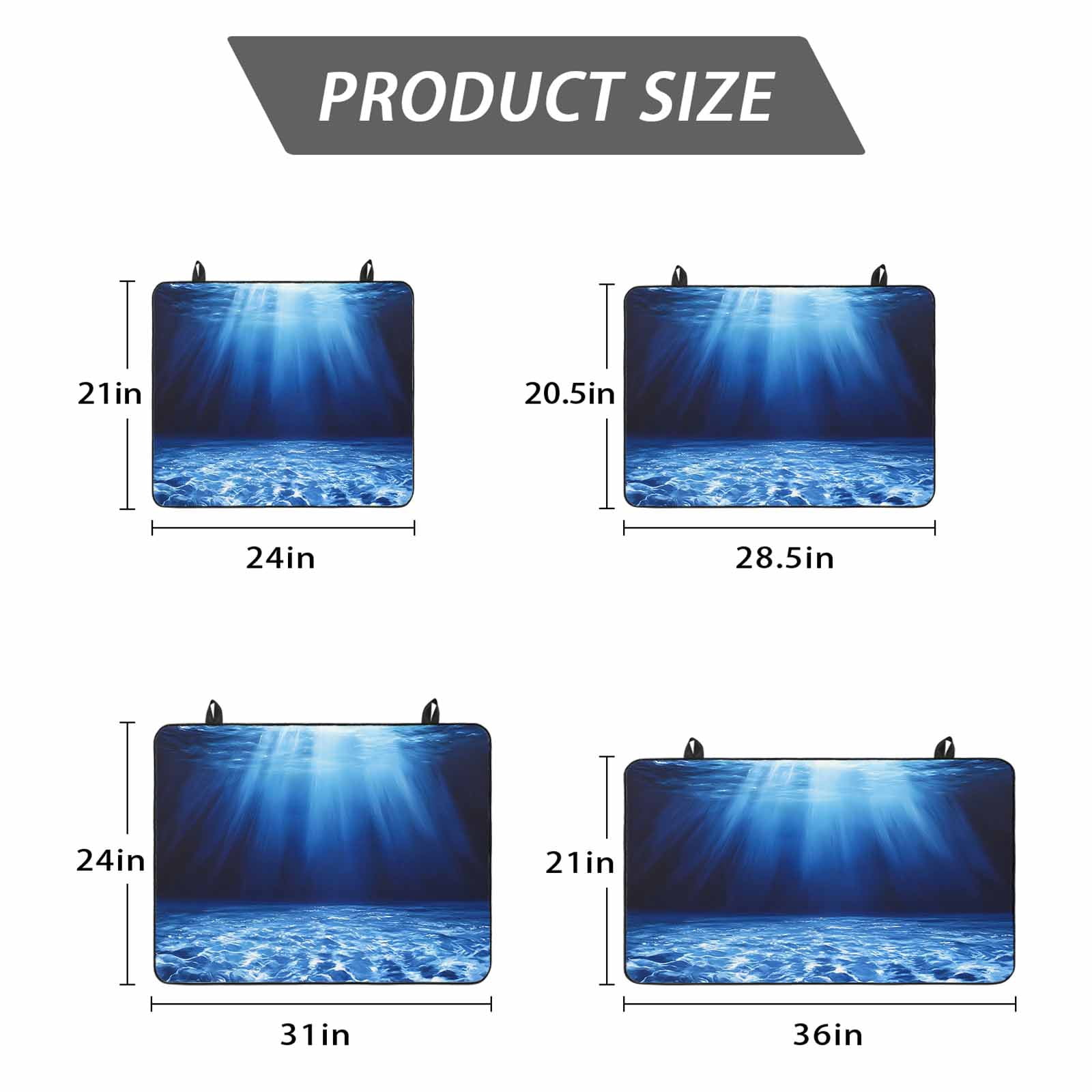 Blue Ocean Stove Top Cover for Electric Stove, Heat-proof & Non Slip Glass Top Stove Cover Protector, Underwater Water Waves Seascape Nature Sea Kitchen Flat Cooktop Rubber Mat 24x21 Inches