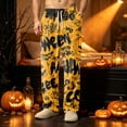 thumbnail image 2 of WULMLEO Halloween Funny Pants Men Corduroy Printed Graphic Pumpkin Wide Leg Drawstring High Waisted Fall Trousers Casual Stretchy Skeleton Pajamas with Pockets Earthy Yellow L, 2 of 5