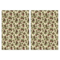 2 Pcs Funny Kitchen Towels,Beige Christmas Pine Cone Pattern Microfiber Dish Towels,Kitchen Tea Towels,Kitchen Towel Set (18" X 26")