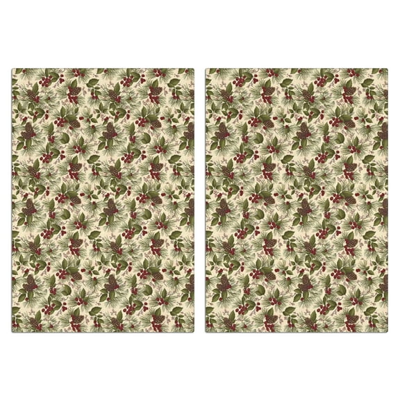 2 Pcs Funny Kitchen Towels,Beige Christmas Pine Cone Pattern Microfiber Dish Towels,Kitchen Tea Towels,Kitchen Towel Set (18" X 26")