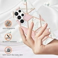 thumbnail image 2 of Designed for Samsung Galaxy S23 Ultra 6.8 inch Marble Case, Ultra Thin Girls Women Polished Plating Flexible Soft TPU IMD Protective Case Cover for Samsung Galaxy S23 Ultra - Pink/White, 2 of 5