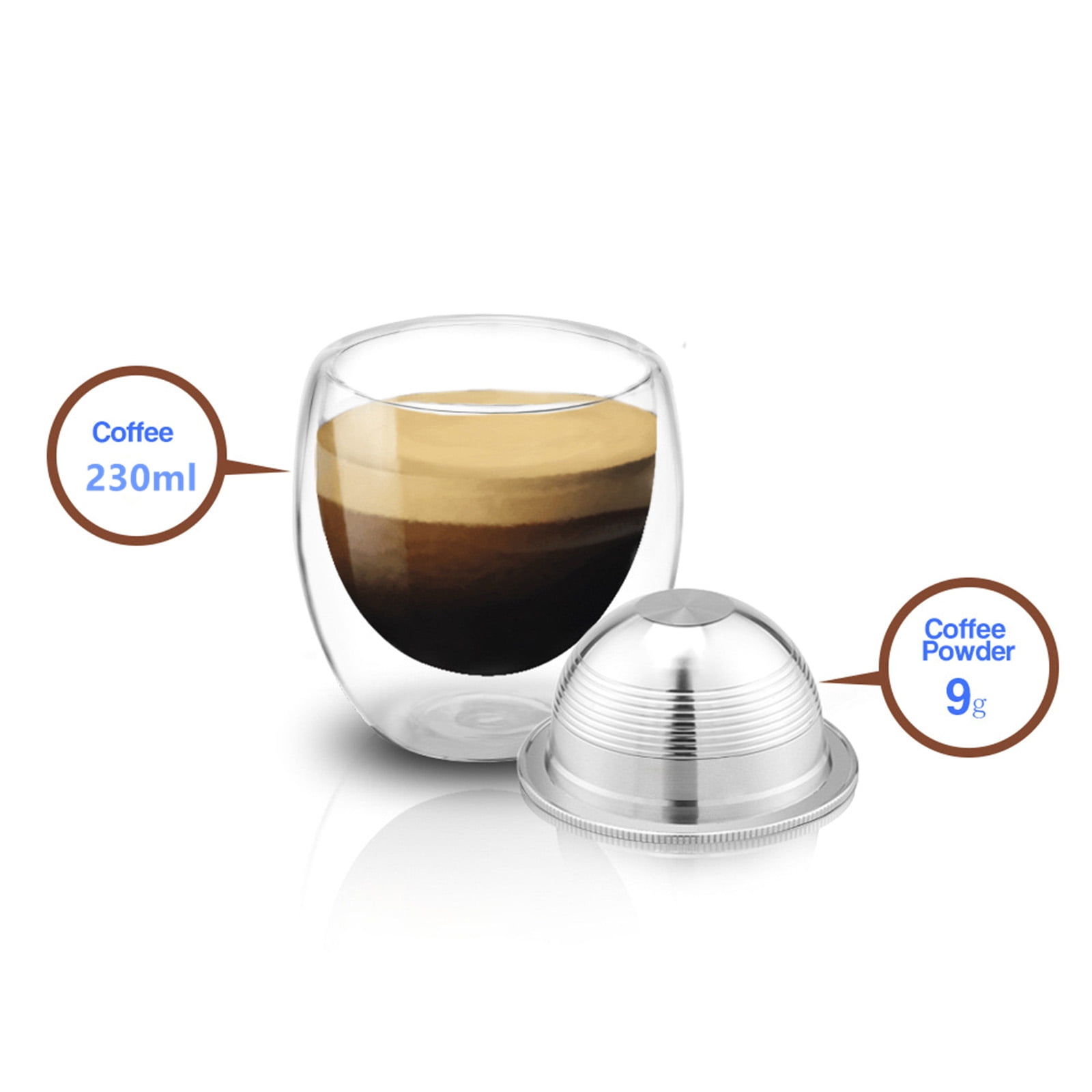 GUYUTING Reusable Coffee Filter for Vertuoline GCA1 Delonghi ENV135 Stainless Steel Metal Cover Eco-friendly Black