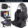 thumbnail image 4 of Portabebés, seguro para niños pequeños, mochila para senderismo, portabebés para acampar, portabebés con cubierta para la lluvia, parasol para niños, bolsillo grande con aislamiento, asiento acolchado, 4 of 5