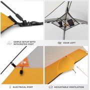 CORE 7' x 7' 3 Person Dome Backpacking Camping Tent, 8lbs