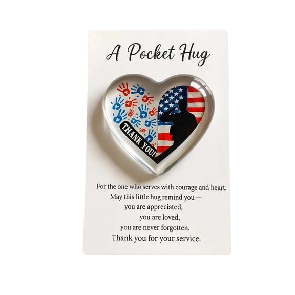 Pocket Hug,Patriotic and Grateful Gift Decoration,US Flag Thank You Gift for Veterans, Military, 4th of July, Memorial Day, Home & Office Decor