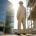thumbnail image 4 of TOPTIE Men's Long Sleeve Coverall, Action Back Coverall Relaxed Fit, Work Wear Suit, Khaki Coverall, 4 of 11