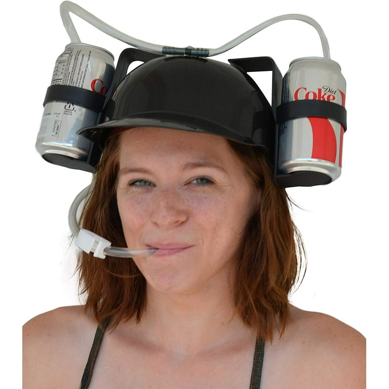 1* Funny Drinking Helmet Beer Can Hat With Straw Guzzler Drink Holder Cola  Party