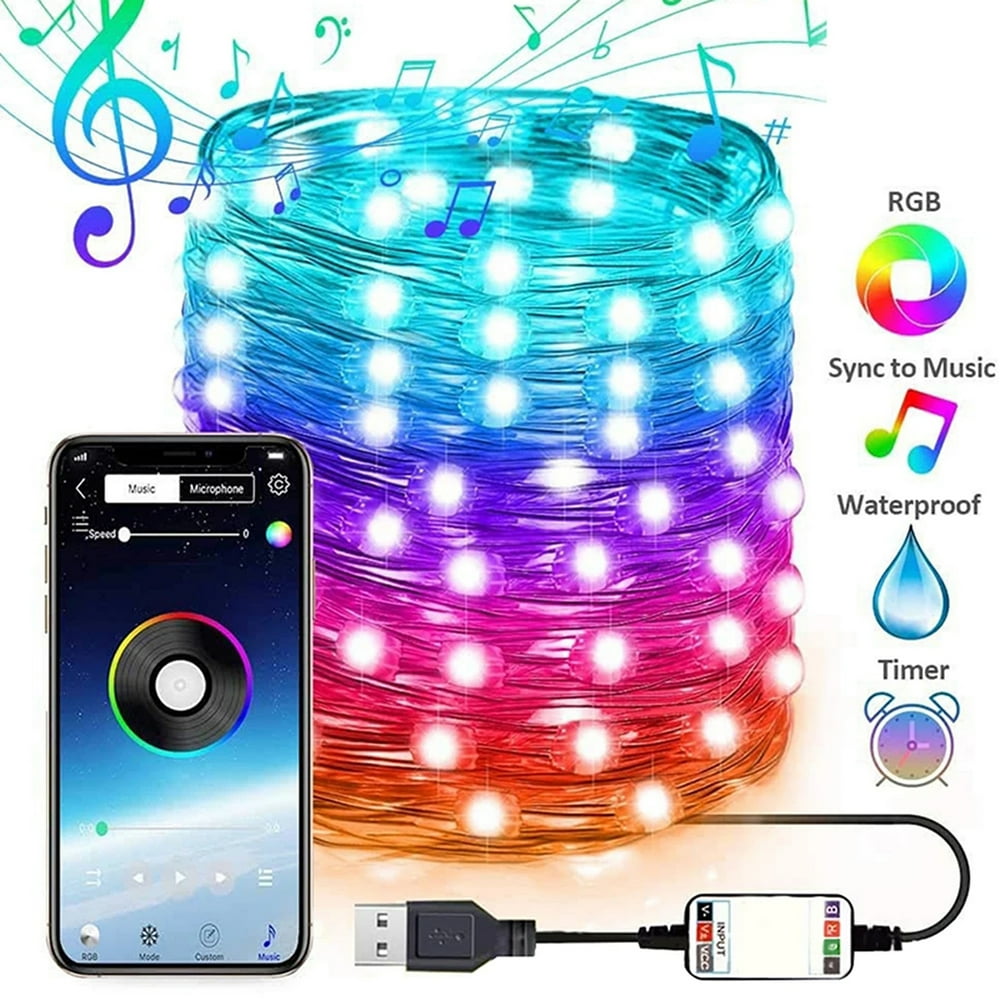 Christmas Tree Decoration Lights Color LED Lights Smart Bluetooth LED