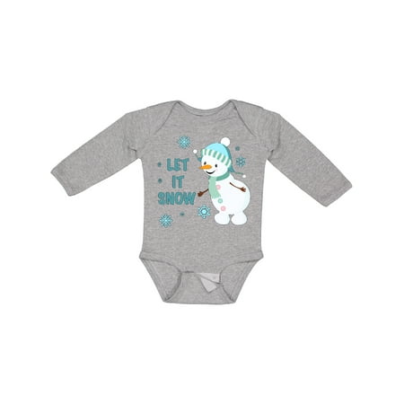 

Inktastic Let It Snow Snowman Gift Baby Boy or Baby Girl Long Sleeve Bodysuit