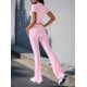 thumbnail image 5 of Pantalón de Traje de Corta Ajustado de Color Liso Rosa M, 5 of 9