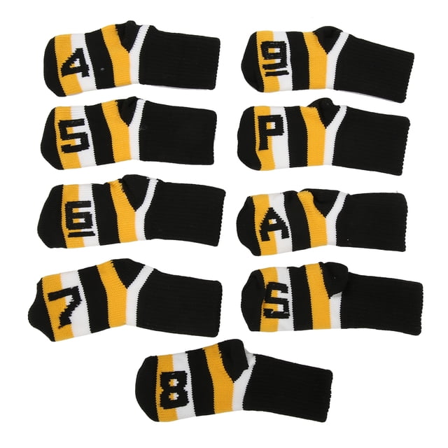 Juego de fundas para cabezas de hierro para palos de golf de punto con Números negras Sailing