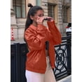 thumbnail image 6 of Female Leather Jackets Oversized Faux Plus Size Moto Biker Coat Fall Outfits Fashion Clothes Red L, 6 of 8