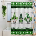 thumbnail image 3 of Green St. Patrick's Day Extra Long Shower Curtain Set, Waterproof Shower Curtains for Bathroom, Gnomes Watercolor Leaves Wooden Washable Fabric Bath Curtain for Bathtub with Hooks 72x96 Inches, 3 of 9