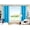 Turquoise, variant on Gorgeous Home Linen Set of 2 Panels 100% Blackout Bedroom Window Curtain Panels, 84", Turquoise Aqua