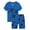A01 Blue, variant on Kids Boys Summer Shorts Set Toddler Boy Cute Outfit Set Short Sleeve Print Tee Tops and Elastic Shorts