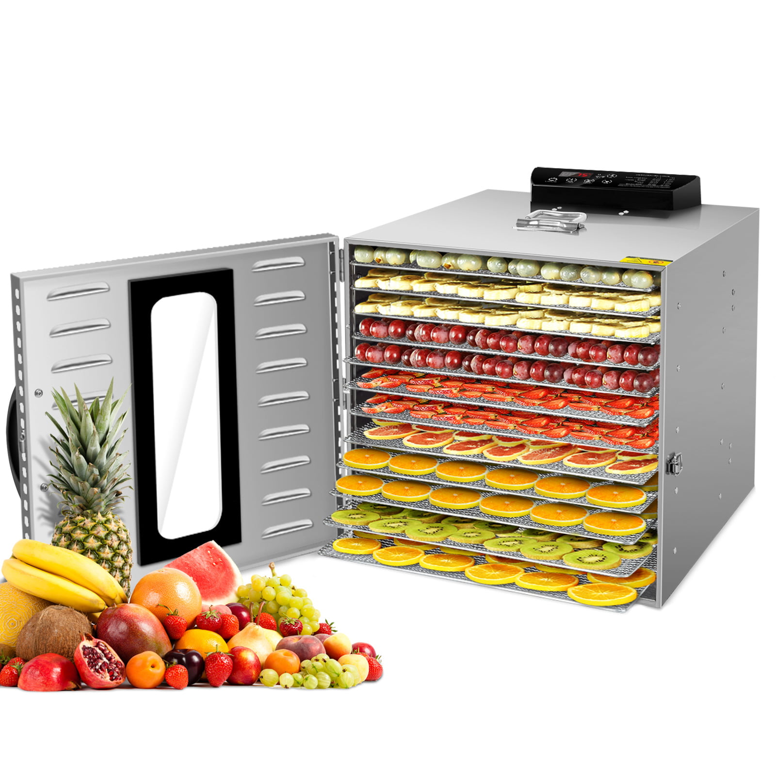 Kwasyo Food Dehydrator, 12 Layers Commercial Stainless Steel Fruit Dehydrator, - Walmart.com