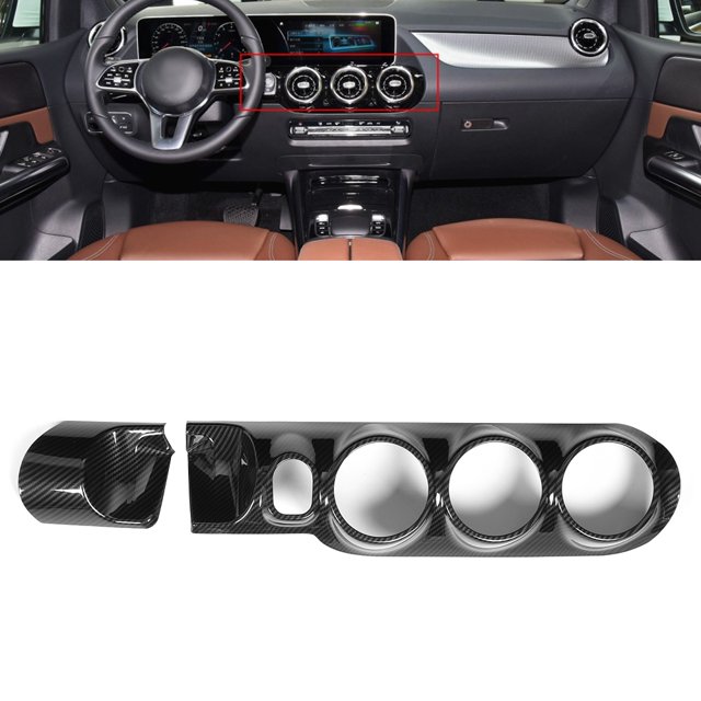 Accesorios para el interior del automóvil, juego de 2 piezas de ventilación central de fibra de carbono para consola Mercedes, moldura de ventilación de aire, tecnología avanzada