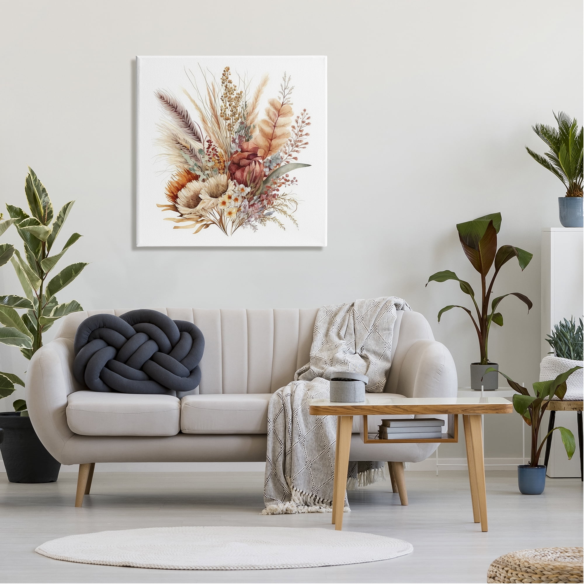 Stupell Industries Fall Flowers Bundle Botanical & Floral Painting Gallery Wrapped Canvas Art Print Wall Art, 30 x 30